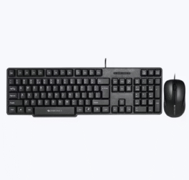 Black USB Wired Keyboard Mouse Combo